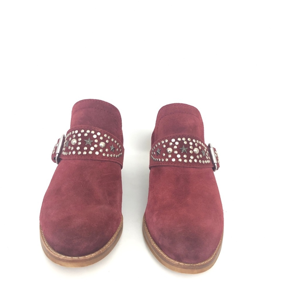 Earth Size 7 Denton Red Suede Studs Stars Mule - Picture 2 of 6